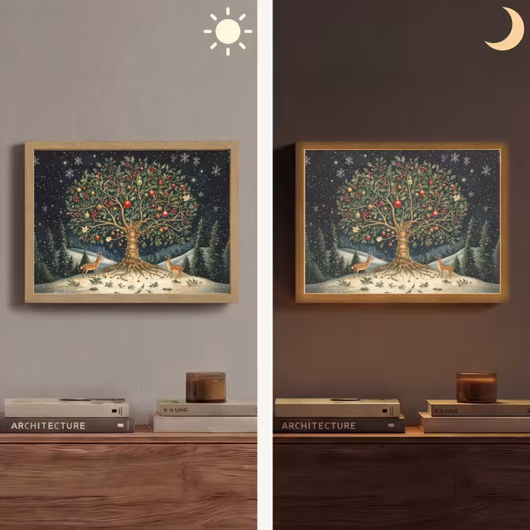 Lightbox - Wandlamp - Feestboom - Winterhemel - Kleurrijk — 6
