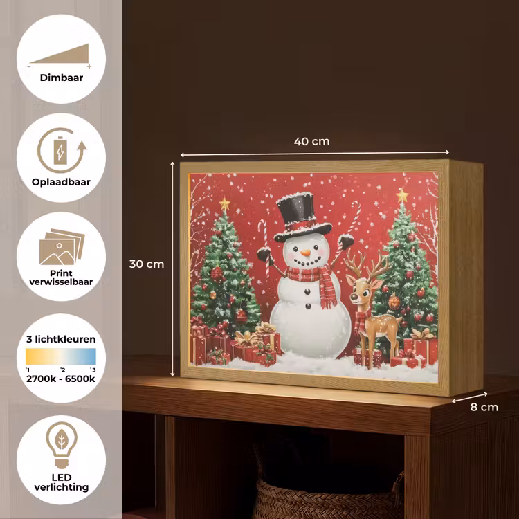 Lightbox - Wandlamp - Feestvreugde - Winterbos - Kleurrijk — 10