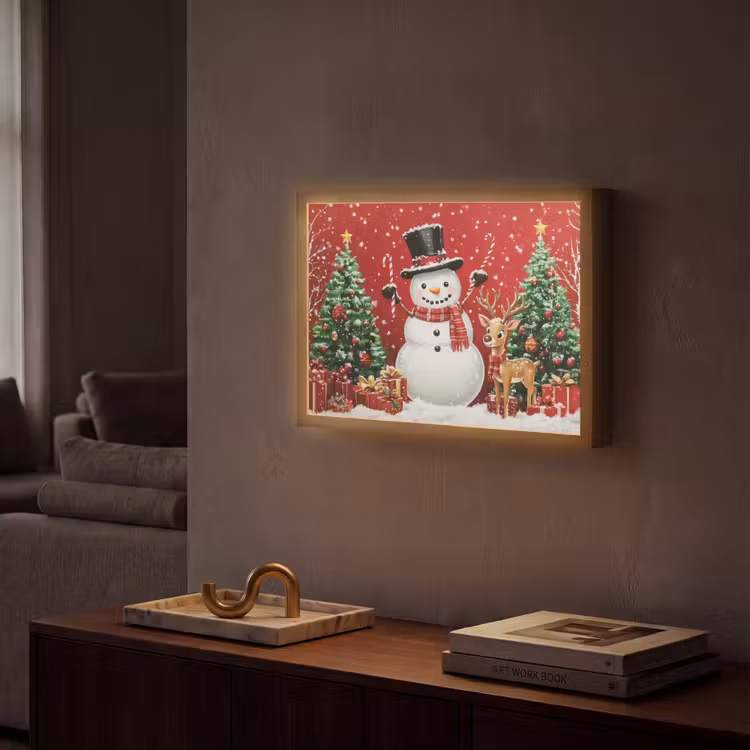 Lightbox - Wandlamp - Feestvreugde - Winterbos - Kleurrijk — 2