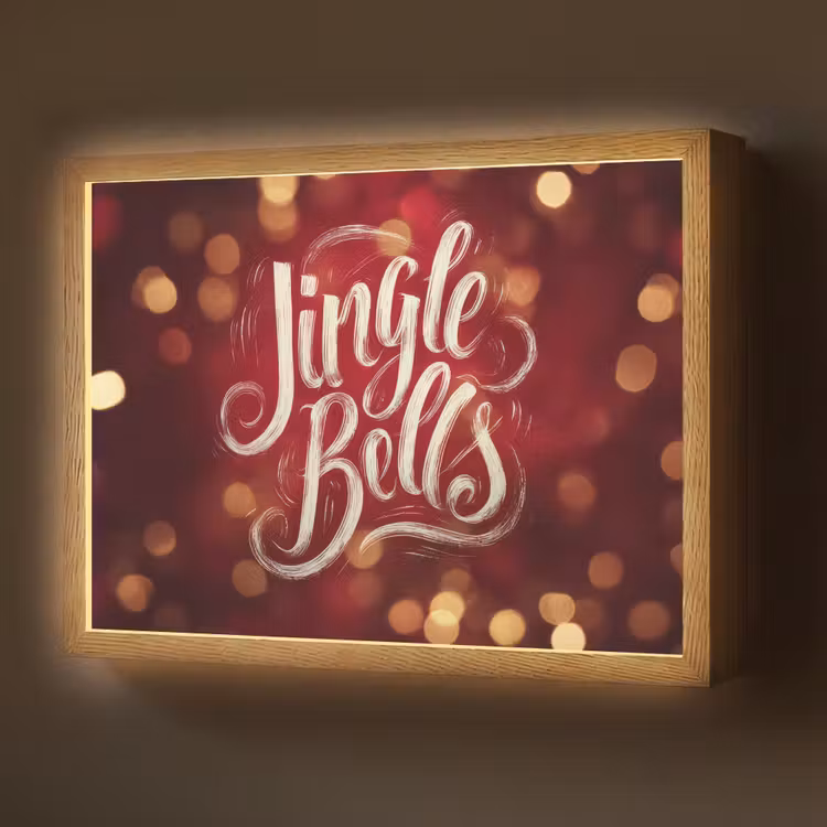 Lightbox - Wandlamp - Jingle - Bells - Kerst - Rood — 1