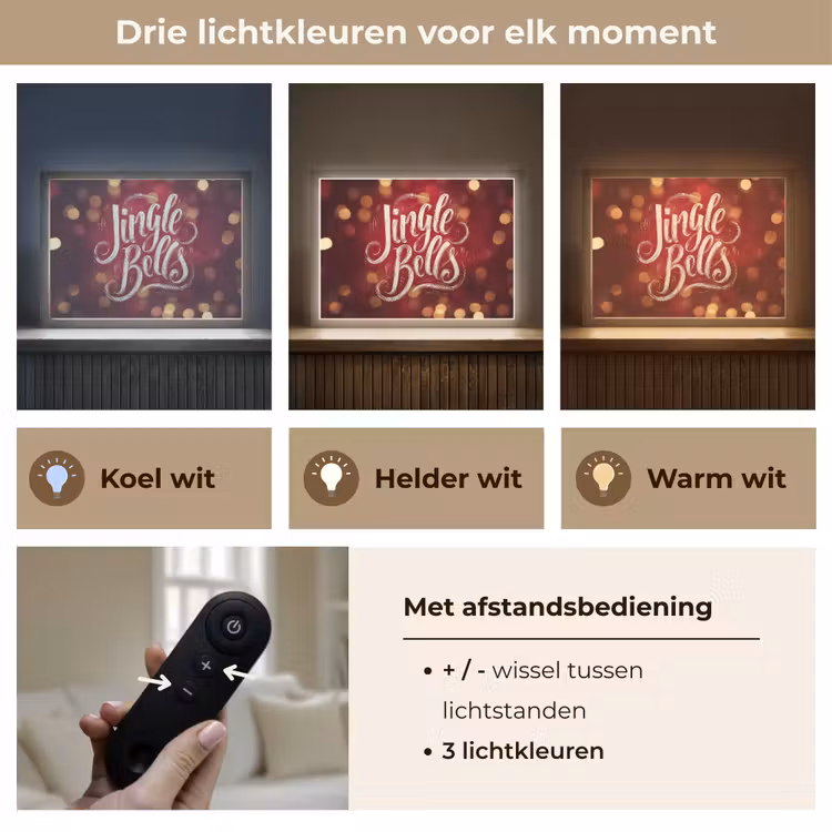 Lightbox - Wandlamp - Jingle - Bells - Kerst - Rood — 8