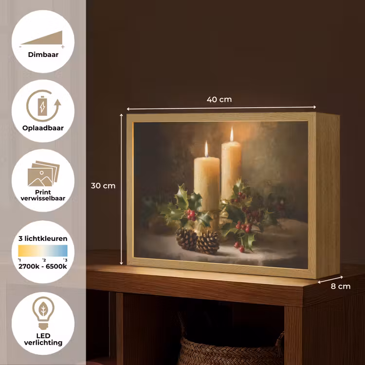Lightbox - Wandlamp - Kaarslicht - Kerst - Veelkleurig — 10