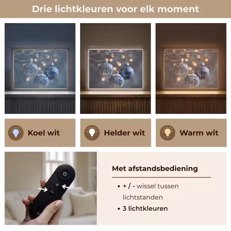 Lightbox - Wandlamp - Kerstbal - Versierd - Blauw — 8