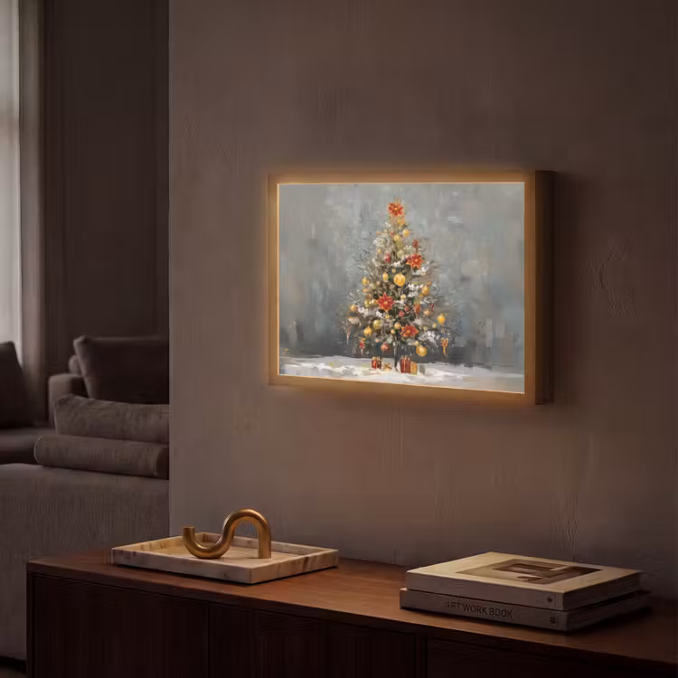 Lightbox - Wandlamp - Kerstboom - Cadeaus - Rood - Goud — 2
