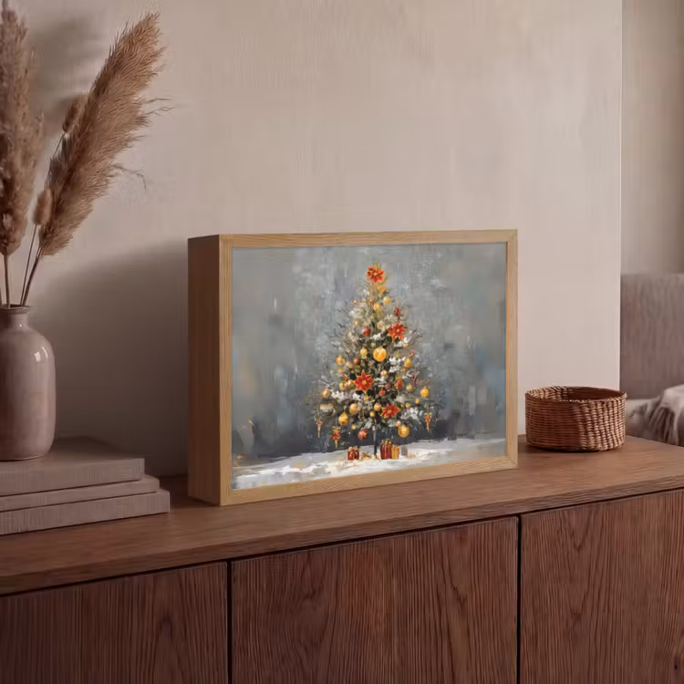 Lightbox - Wandlamp - Kerstboom - Cadeaus - Rood - Goud — 4