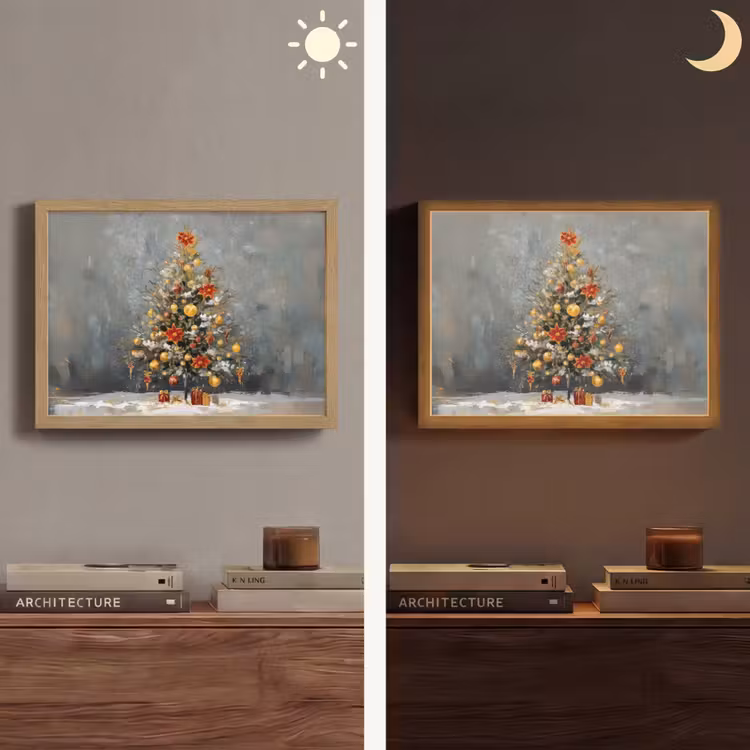 Lightbox - Wandlamp - Kerstboom - Cadeaus - Rood - Goud — 6