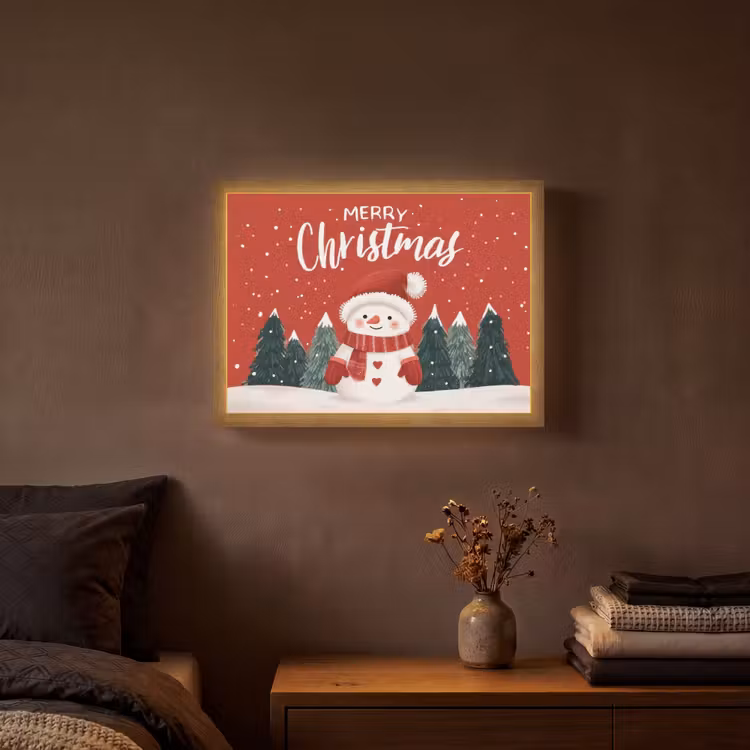 Lightbox - Wandlamp - Kerstgroet - Sneeuw - Rood — 3