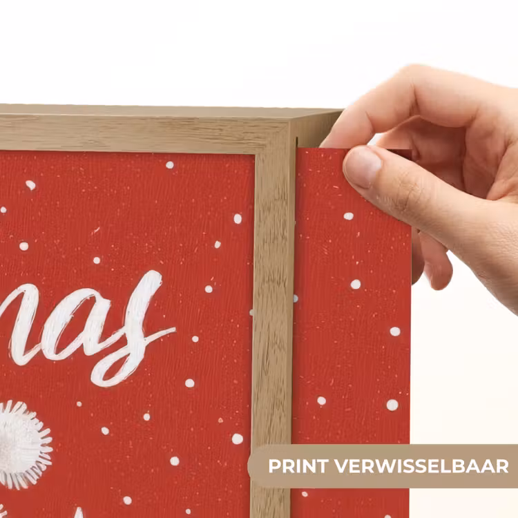 Lightbox - Wandlamp - Kerstgroet - Sneeuw - Rood — 5