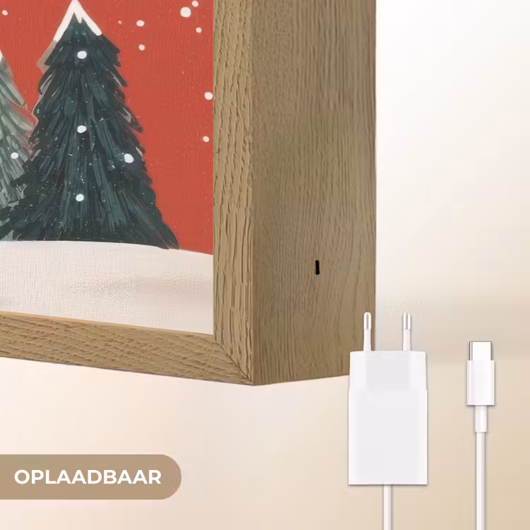 Lightbox - Wandlamp - Kerstgroet - Sneeuw - Rood — 7