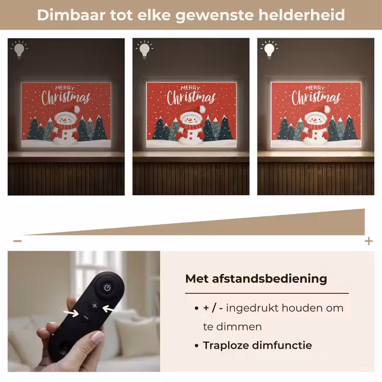 Lightbox - Wandlamp - Kerstgroet - Sneeuw - Rood — 9