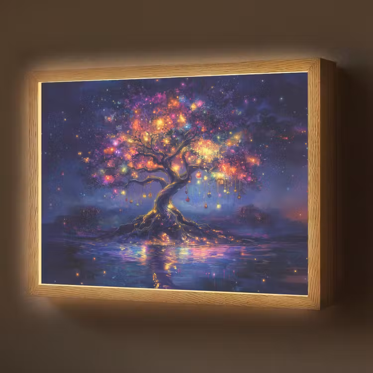 Lightbox - Wandlamp - Kosmisch - lichtboom - Kerst - Kleurrijk — 1