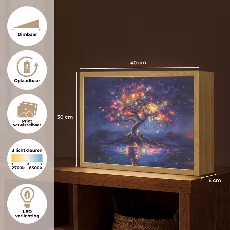 Lightbox - Wandlamp - Kosmisch - lichtboom - Kerst - Kleurrijk — 10