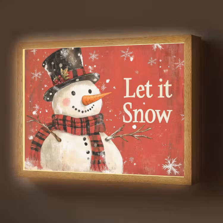 Lightbox - Wandlamp - Sneeuwpret - Winter - Sneeuwpop — 1