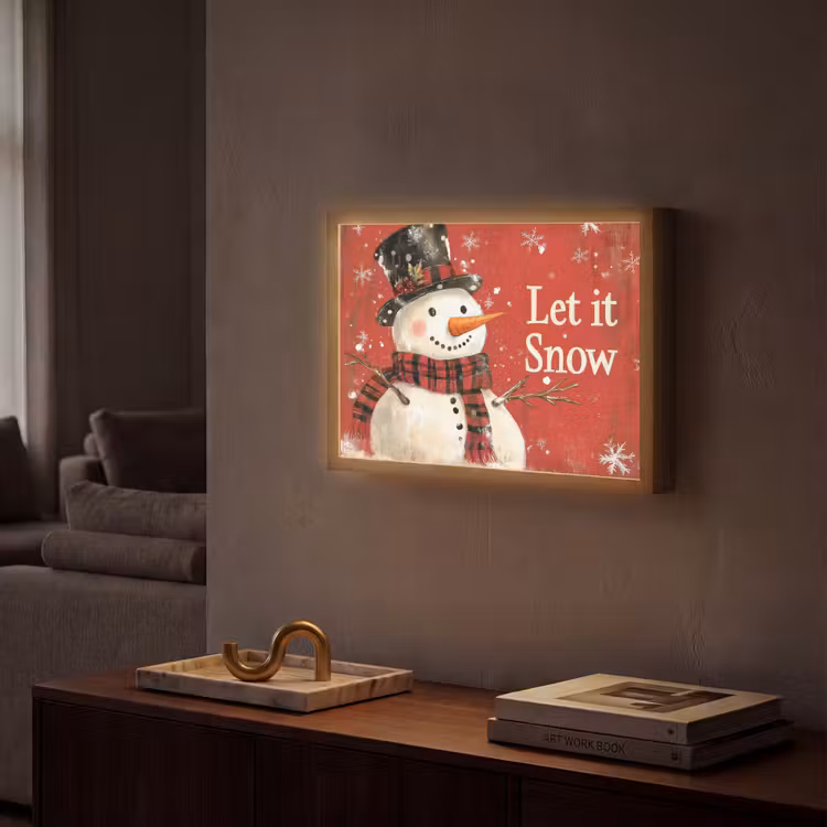 Lightbox - Wandlamp - Sneeuwpret - Winter - Sneeuwpop — 2