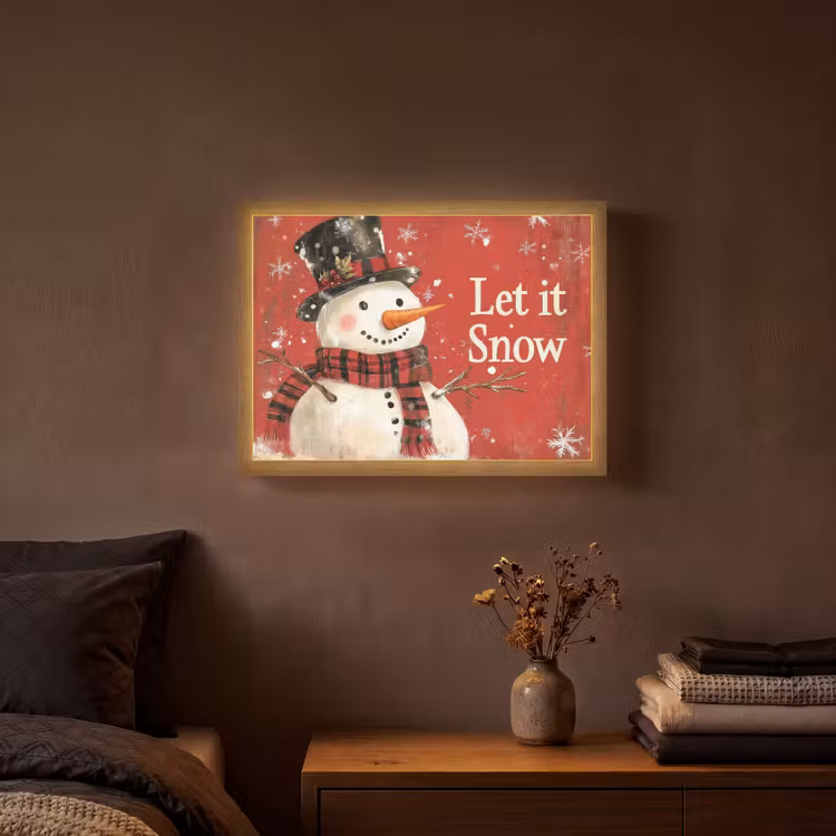 Lightbox - Wandlamp - Sneeuwpret - Winter - Sneeuwpop — 3