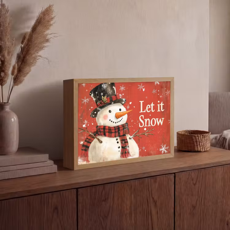 Lightbox - Wandlamp - Sneeuwpret - Winter - Sneeuwpop — 4