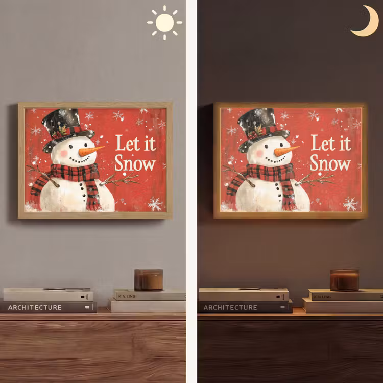 Lightbox - Wandlamp - Sneeuwpret - Winter - Sneeuwpop — 6