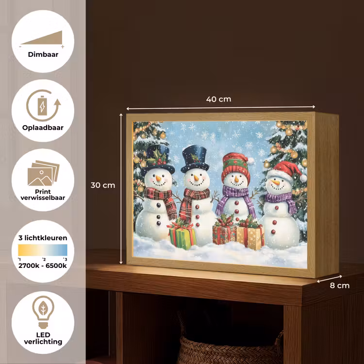Lightbox - Wandlamp - Vrolijk - Sneeuw - Kleurrijk — 10
