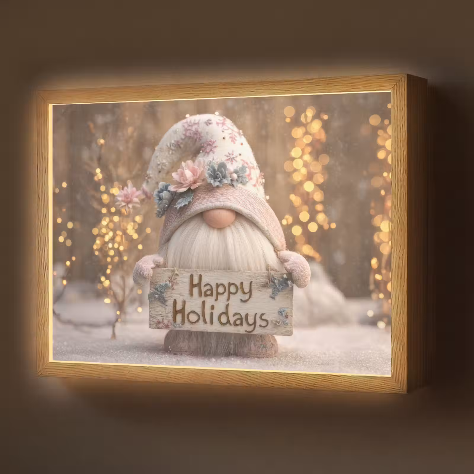 Lightbox - Wandlamp - Kerst - Gnome - Bord - Kleurrijk — 1