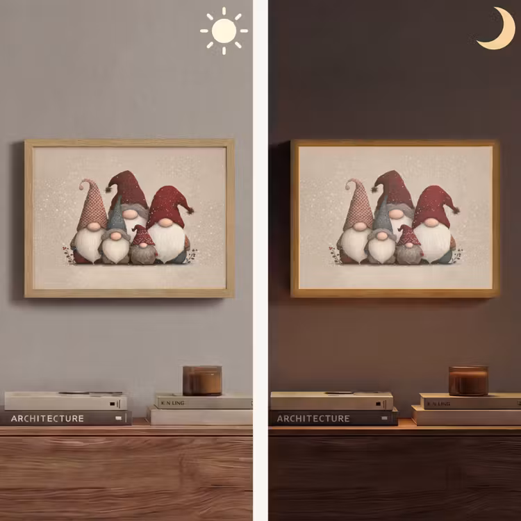 Lightbox - Wandlamp - Kabouters - Kerst - Sneeuw - Puntmutsen — 6