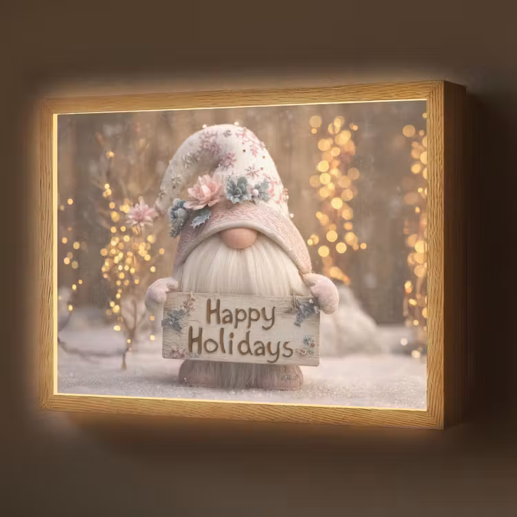 Lightbox - Wandlamp - Kerst - Gnome - Bord - Kleurrijk — 1
