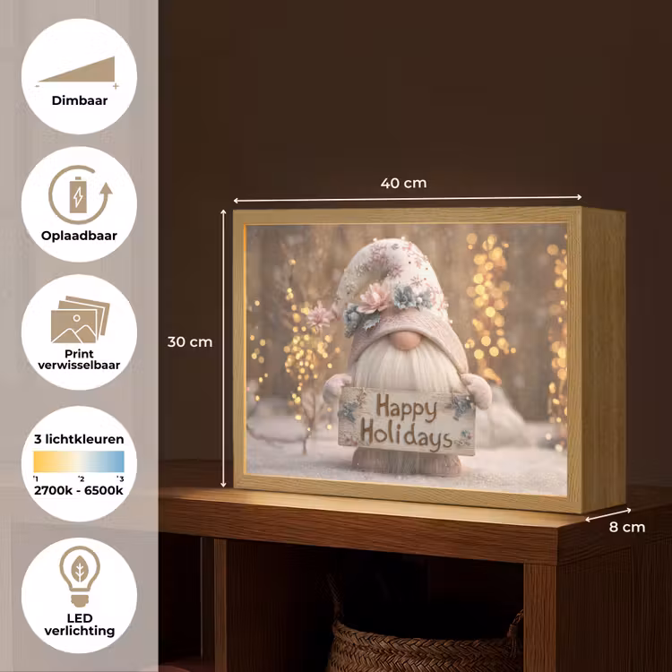 Lightbox - Wandlamp - Kerst - Gnome - Bord - Kleurrijk — 10