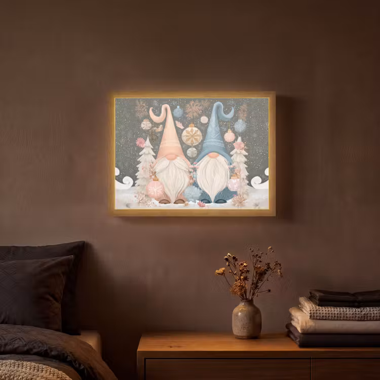 Lightbox - Wandlamp - Kerst - Gnomen - Pastel — 3