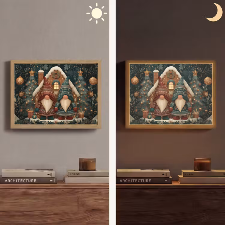 Lightbox - Wandlamp - Kerst - Gnomen - Peperkoekhuisje - Rood - Groen — 6