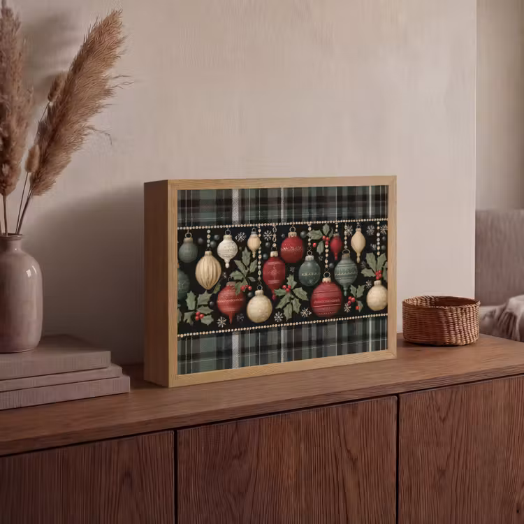 Lightbox - Wandlamp - Kerstballen - Rood - Hulsttakken - Patroon — 4