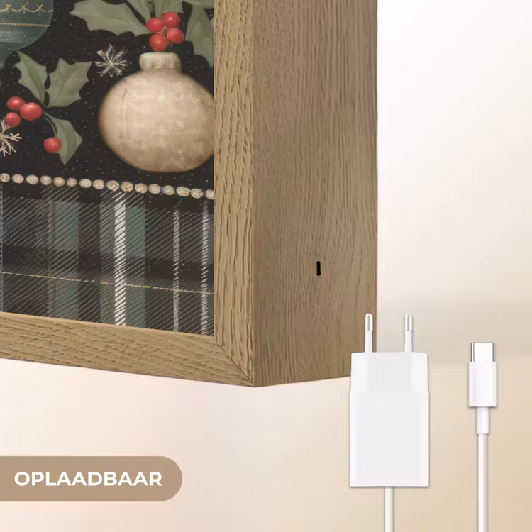 Lightbox - Wandlamp - Kerstballen - Rood - Hulsttakken - Patroon — 7