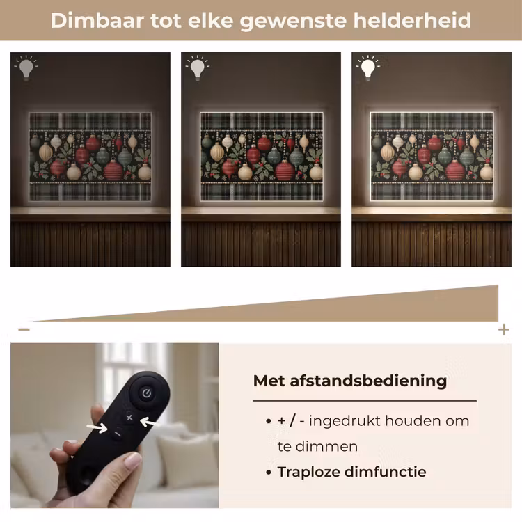 Lightbox - Wandlamp - Kerstballen - Rood - Hulsttakken - Patroon — 9