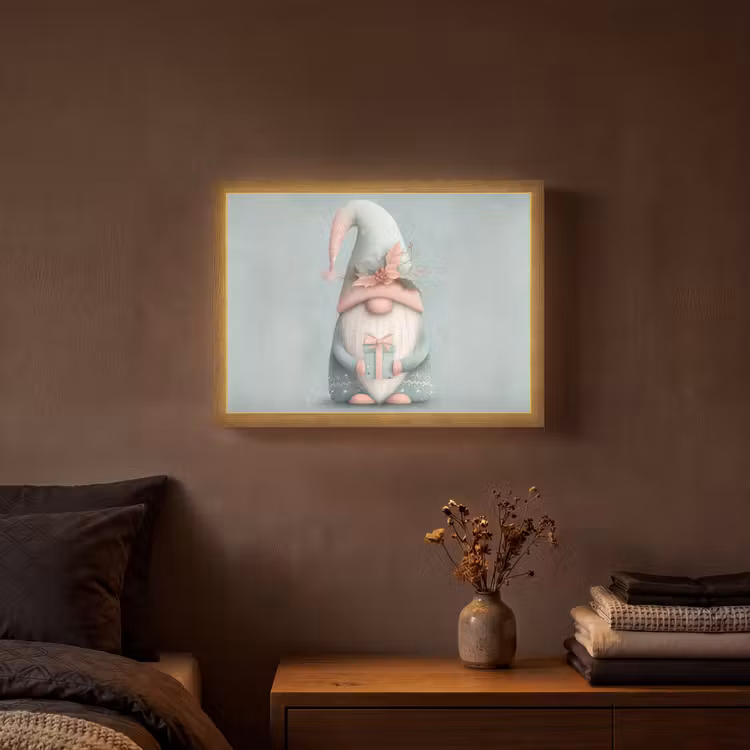 Lightbox - Wandlamp - Kerstgnome - Cadeau - Groen — 3