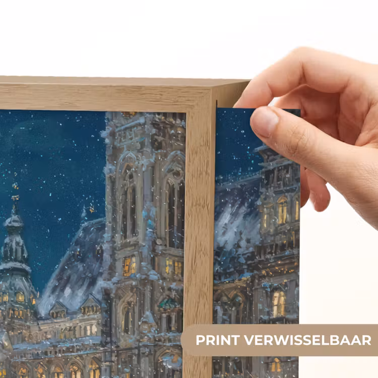 Lightbox - Wandlamp - Kerstnacht - Stadsplein - Meerkleurig — 5