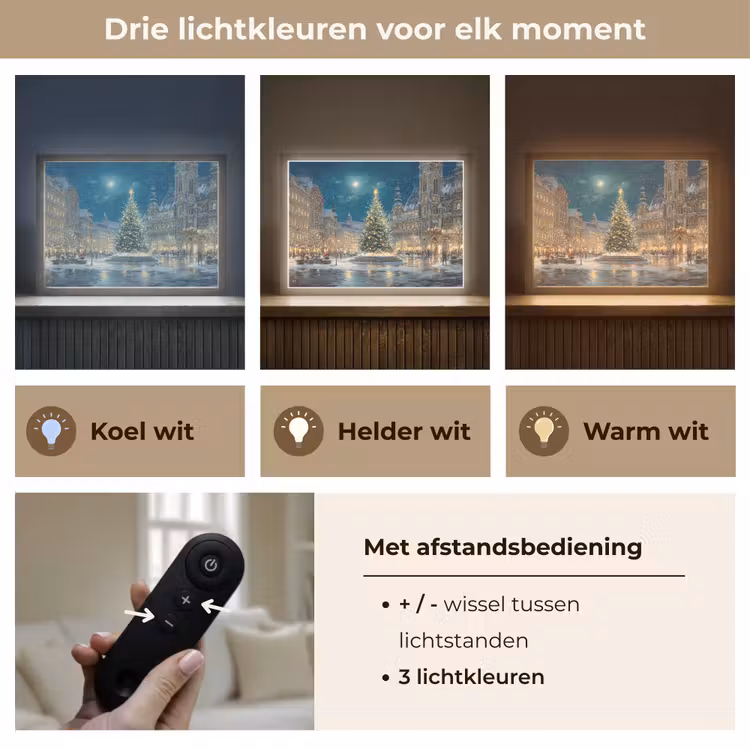 Lightbox - Wandlamp - Kerstnacht - Stadsplein - Meerkleurig — 8