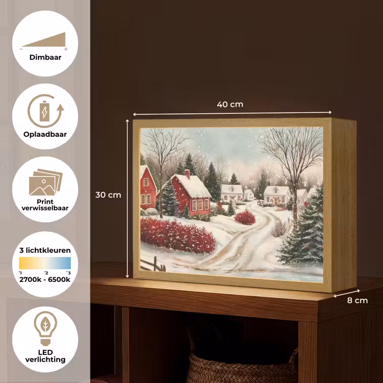 Lightbox - Wandlamp - Kerstsfeer - Landelijk - Rood — 10