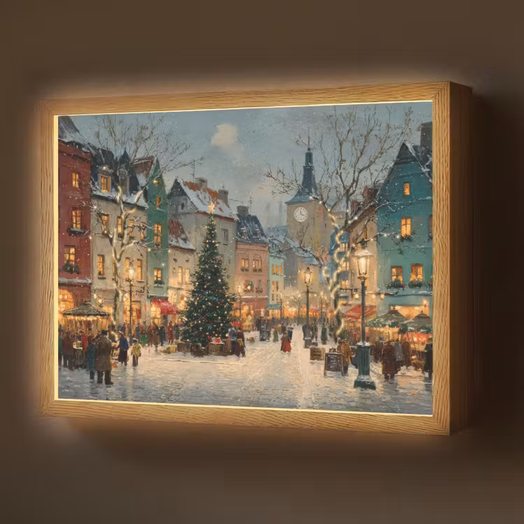 Lightbox - Wandlamp - Kerstsfeer - Stadsplein - Kleurrijk — 1