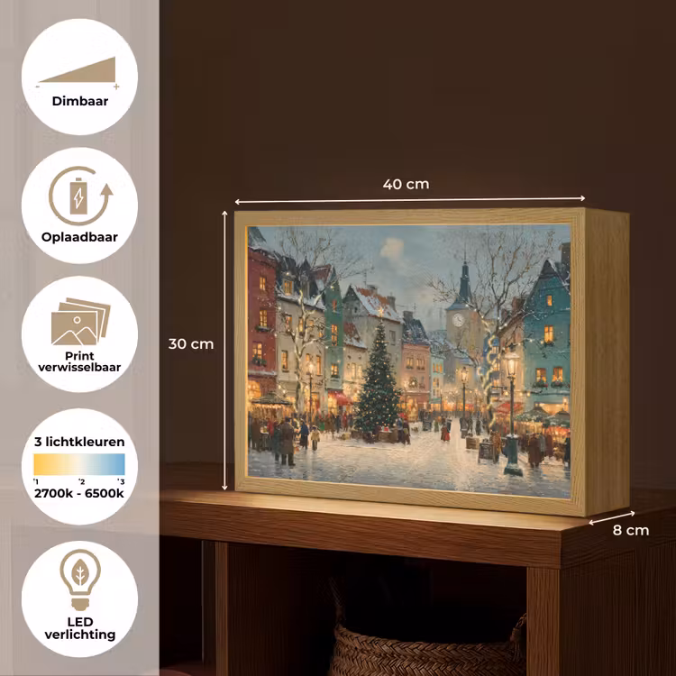 Lightbox - Wandlamp - Kerstsfeer - Stadsplein - Kleurrijk — 10
