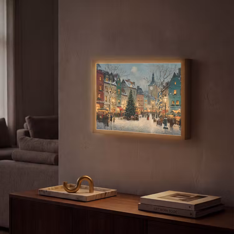 Lightbox - Wandlamp - Kerstsfeer - Stadsplein - Kleurrijk — 2