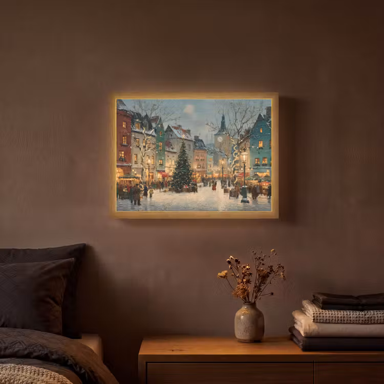 Lightbox - Wandlamp - Kerstsfeer - Stadsplein - Kleurrijk — 3