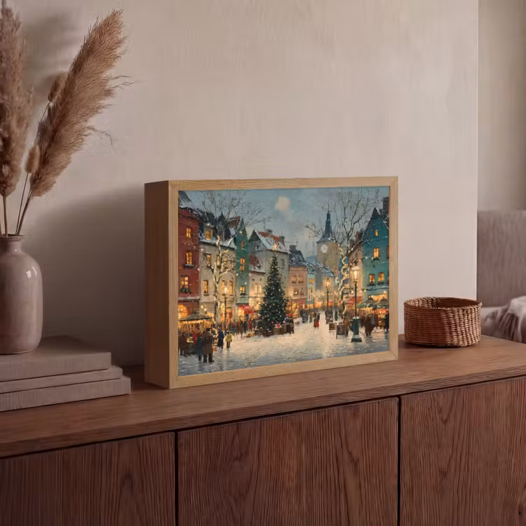 Lightbox - Wandlamp - Kerstsfeer - Stadsplein - Kleurrijk — 4