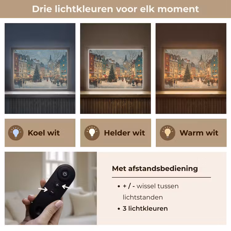 Lightbox - Wandlamp - Kerstsfeer - Stadsplein - Kleurrijk — 8