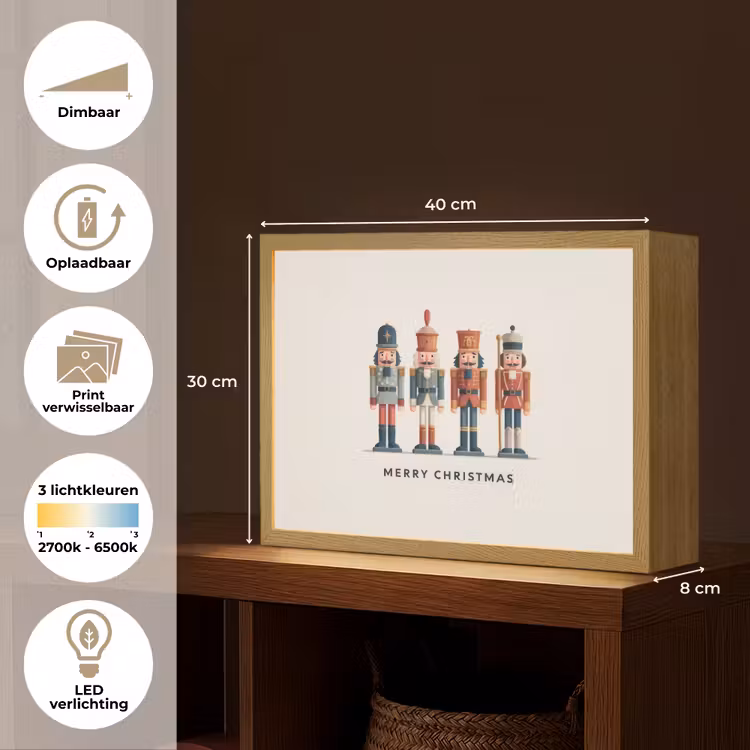 Lightbox - Wandlamp - Notenkrakers - Minimalistisch - Kerst - Beige — 10