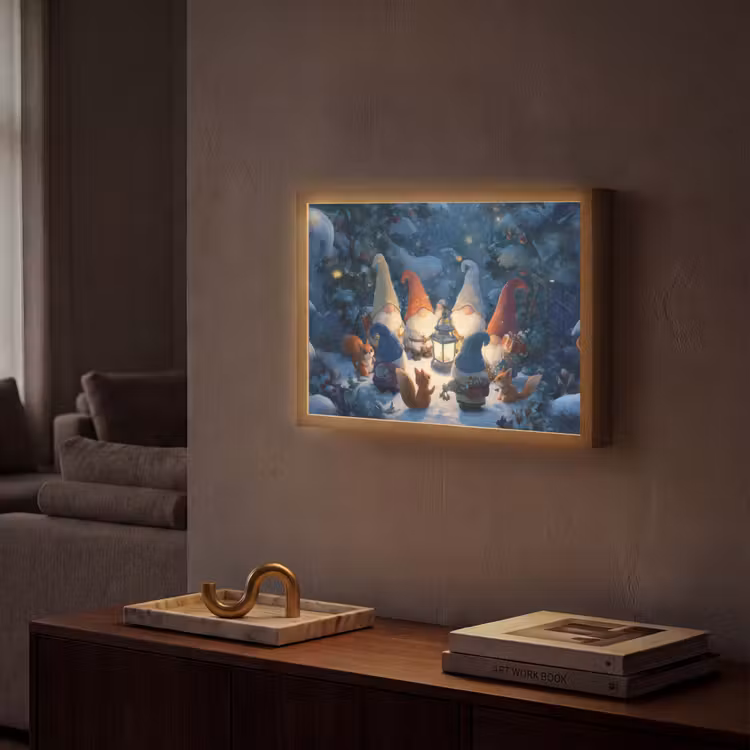 Lightbox - Wandlamp - Winter - Gnooms - Eekhoorns - Meerkleurig — 2