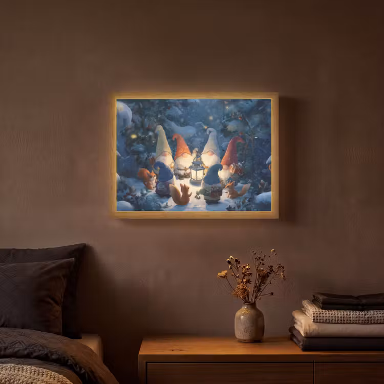 Lightbox - Wandlamp - Winter - Gnooms - Eekhoorns - Meerkleurig — 3