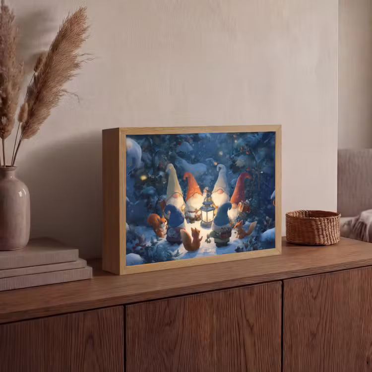 Lightbox - Wandlamp - Winter - Gnooms - Eekhoorns - Meerkleurig — 4