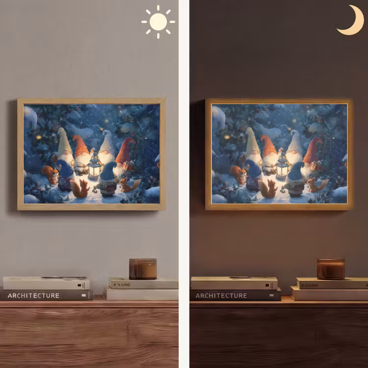 Lightbox - Wandlamp - Winter - Gnooms - Eekhoorns - Meerkleurig — 6