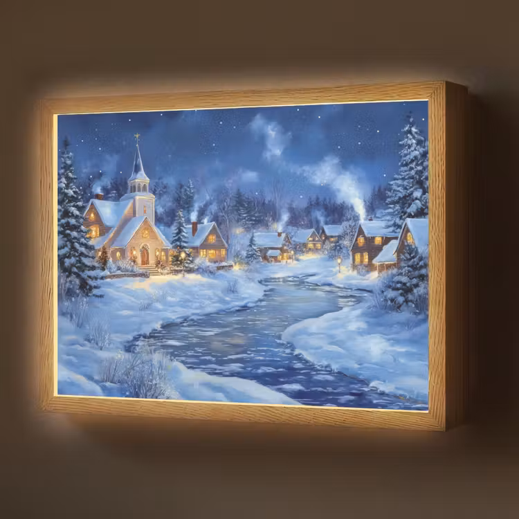 Lightbox - Wandlamp - Winteravond - Kerstdorp - Donker — 1