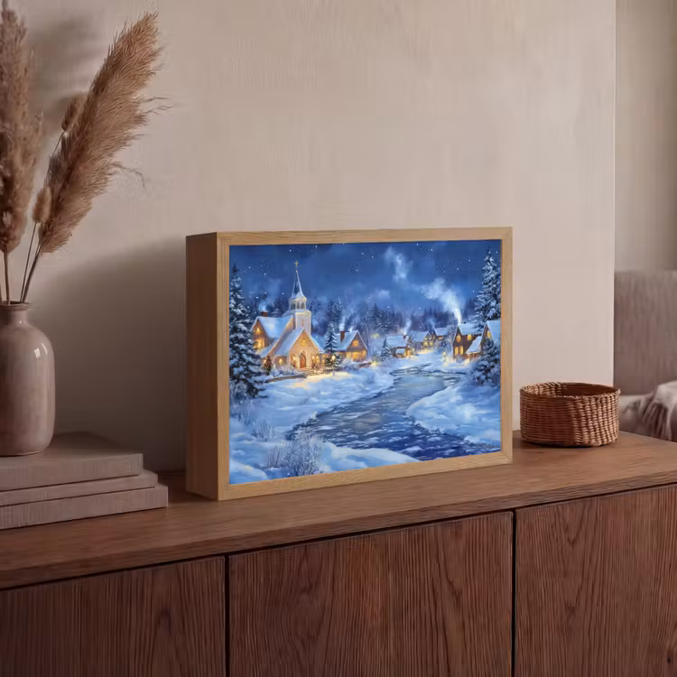 Lightbox - Wandlamp - Winteravond - Kerstdorp - Donker — 4