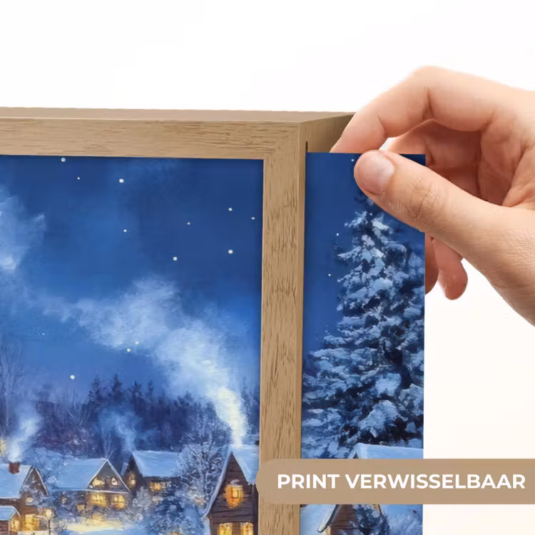 Lightbox - Wandlamp - Winteravond - Kerstdorp - Donker — 5