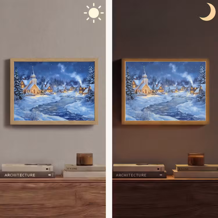 Lightbox - Wandlamp - Winteravond - Kerstdorp - Donker — 6